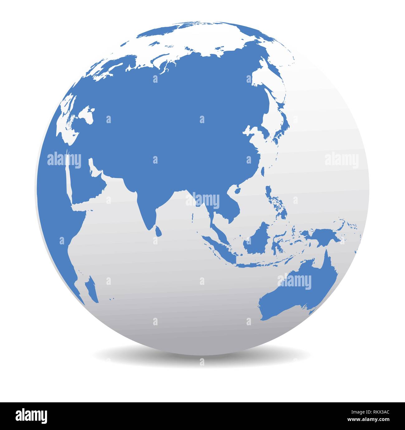 Cina e Asia, mondo globale, mappa vettoriale Icona del globo Mondo Illustrazione Vettoriale