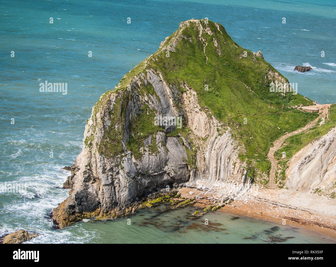 La formazione di scogliera, Jurassic Coast, REGNO UNITO Foto Stock