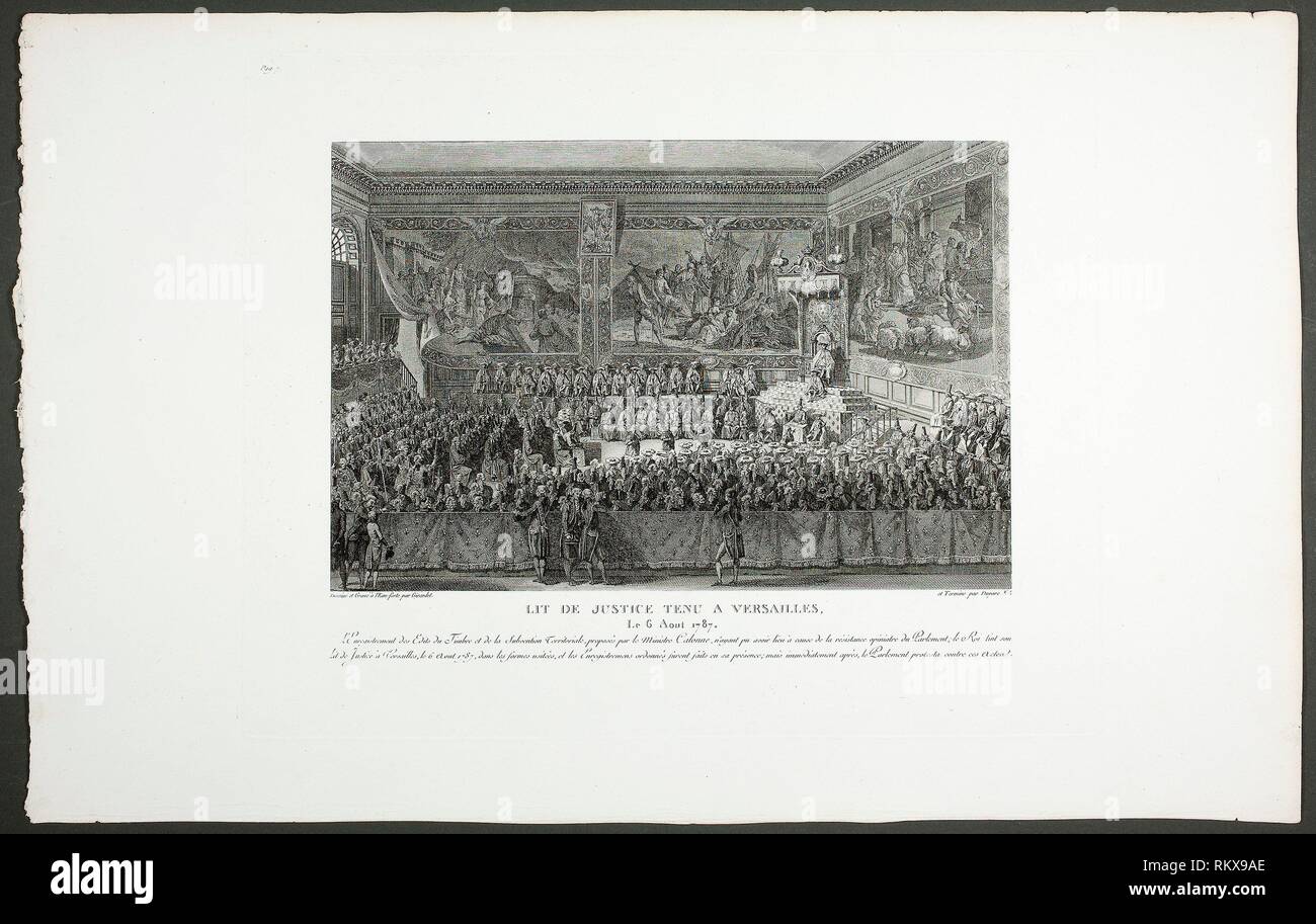 Sede della Giustizia svoltasi a Versailles, Tableaux historiques de la Révolution Française - 1798-1804 - Abramo Girardet (Francese, 1764-1823) finito da Foto Stock