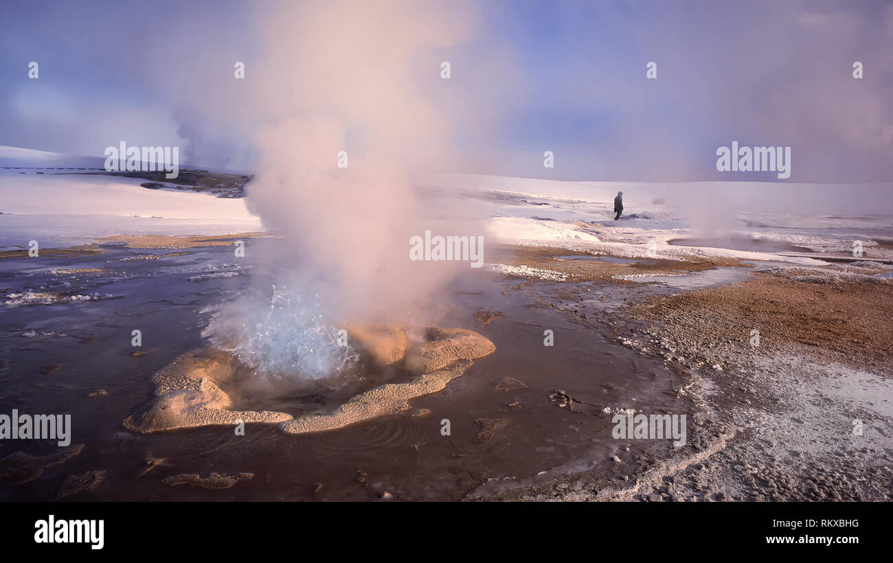 Sorgenti calde geotermali, Hveravellir, Islanda Foto Stock