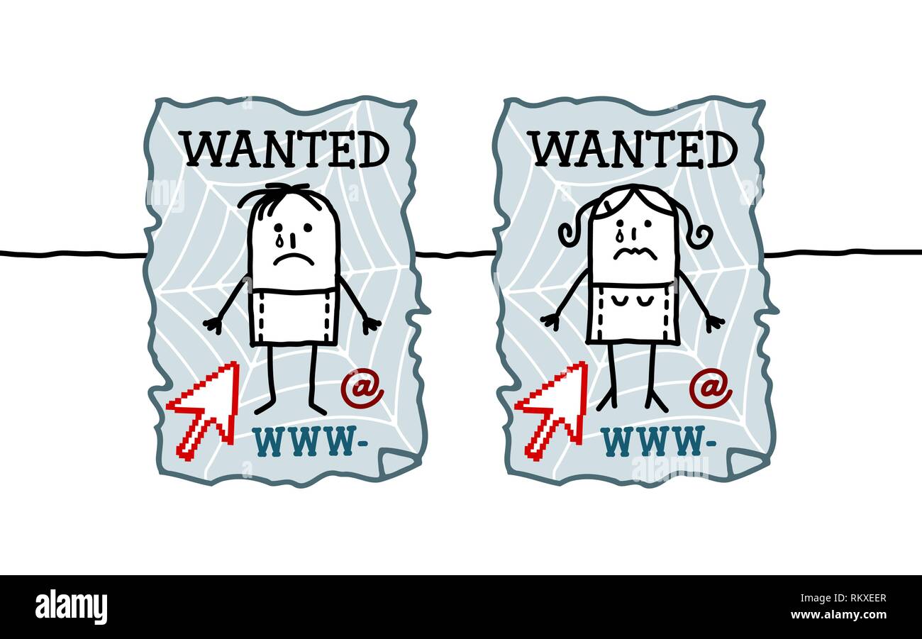 Cartoon bambini e cyber-bullismo Illustrazione Vettoriale