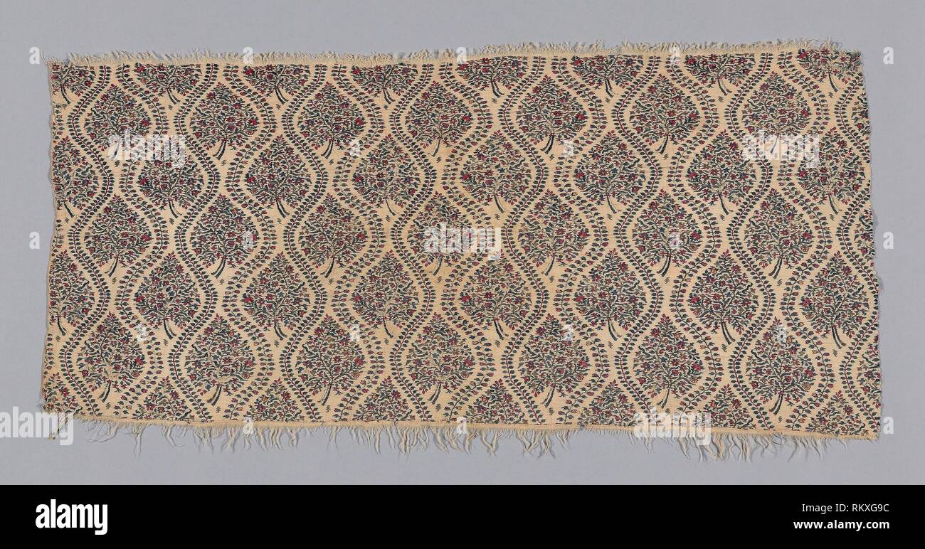 Scialle frammento - c. 1815 - India - Origine: India, data: 1810-1820,  media: lana, doppio incastro 2:2 'S' arazzo twill weave; frangia di ordito  Foto stock - Alamy