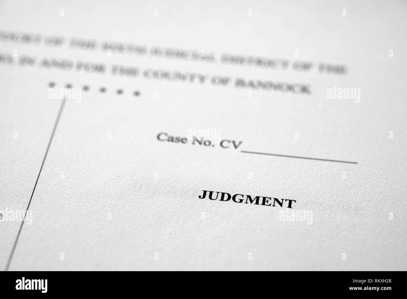 Memorie legali Court papers legge sentenza Foto Stock