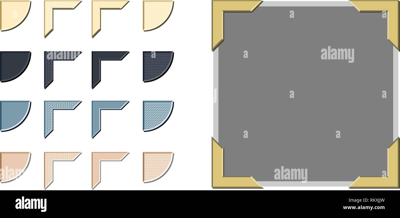 In stile vintage angoli per foto vettore con una varietà di stili e opzioni colore Illustrazione Vettoriale