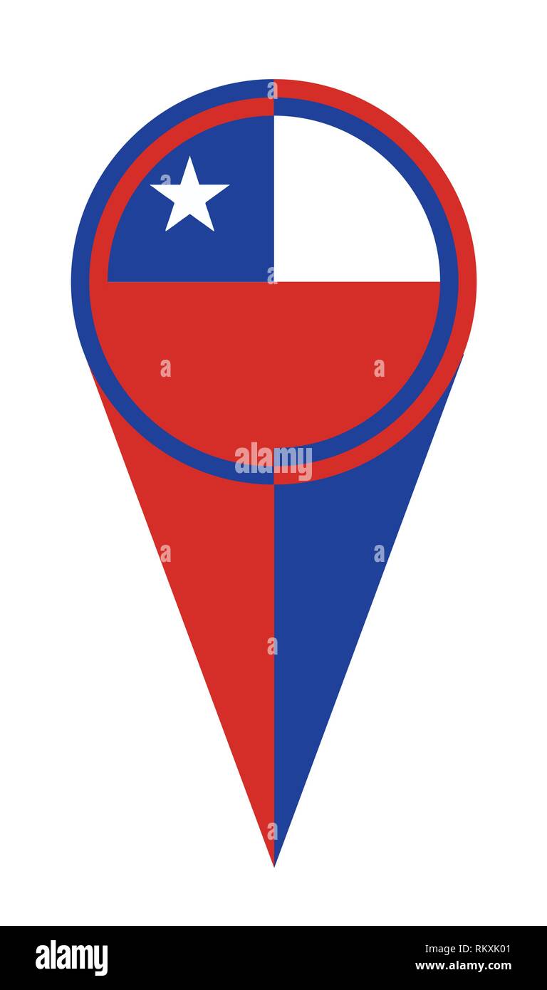 Il Cile puntatore mappa contatto posizione dell'icona marcatore flag Illustrazione Vettoriale