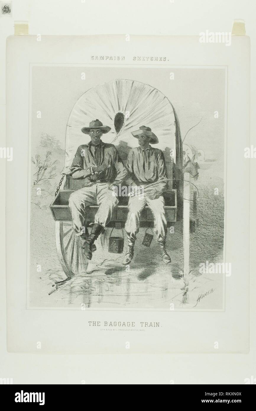 Schizzi di campagna: il bagaglio treno - 1863 - Winslow Homer American, 1836-1910 - Artista: Winslow Homer, Origine: Stati Uniti, data: 1862-1863, Foto Stock