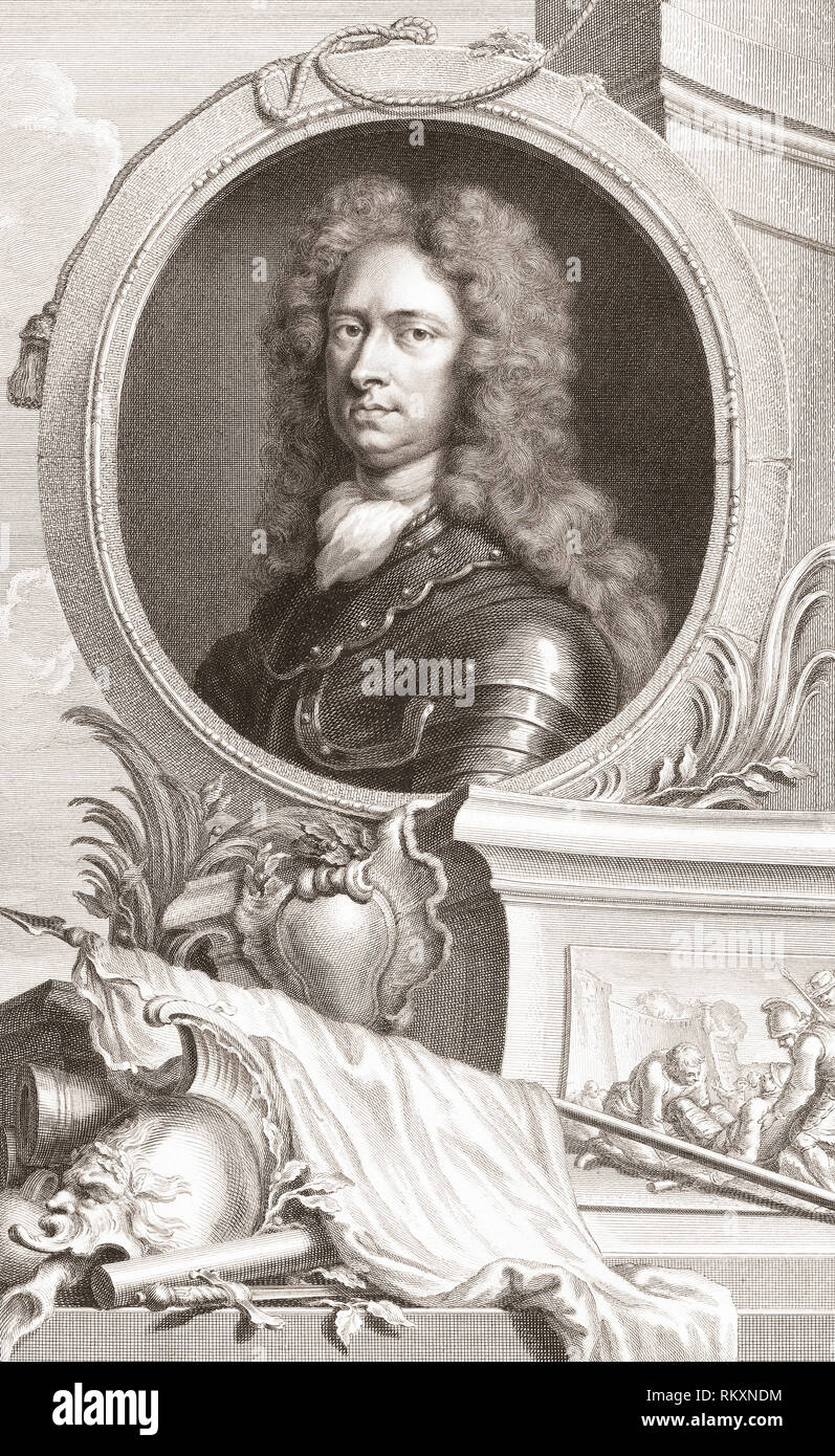 Thomas Tollemache aka Talmash o Tolmach, c. 1651 - 1694. Soldato inglese e membro del Parlamento. Dal 1813 edizione di capi di illustri personalità della Gran Bretagna, inciso dal sig. Houbraken e il sig. Vertue con la loro vita e caratteri. Foto Stock Thomas Tollemache aka Talmash o Tolmach, c. 1651 - 1694. Soldato inglese e membro del Parlamento. Dal 1813 edizione di capi di illustri personalità della Gran Bretagna, inciso dal sig. Houbraken e il sig. Vertue con la loro vita e caratteri. Foto Stock