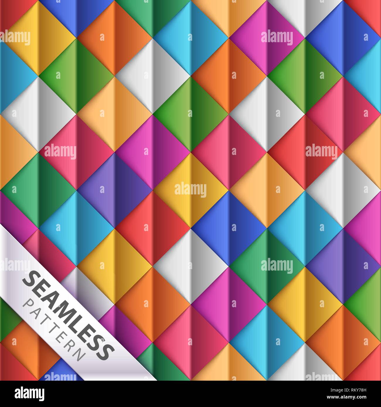 Carta, quadrato, origami seamless pattern. Illustrazione Vettoriale