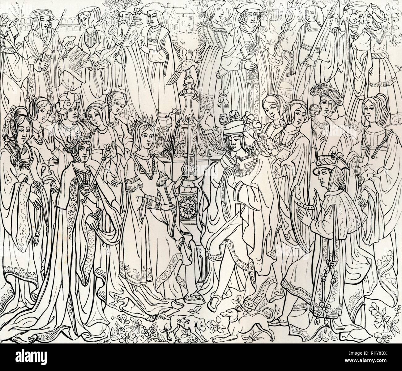 Il matrimonio di Luigi XII re di Francia e Maria Tudor, XVI secolo (1849). Creatore: Bisson & Cottard. Foto Stock