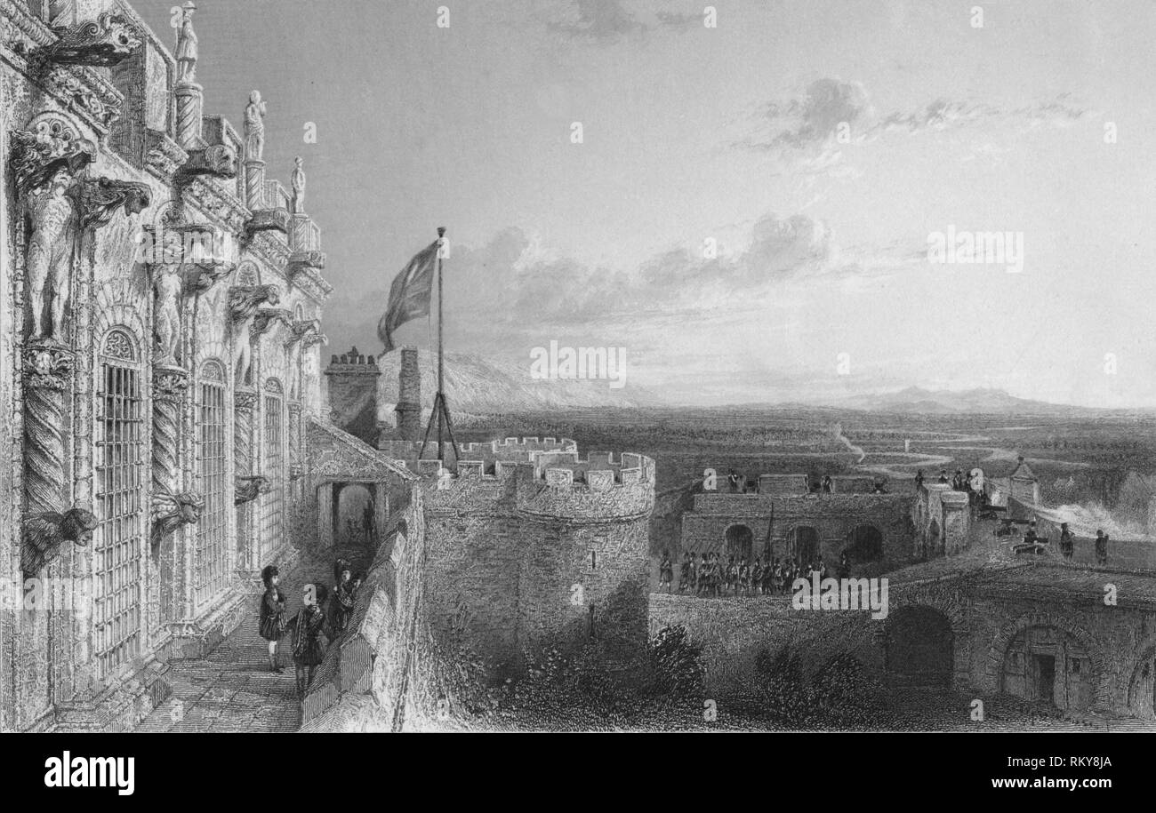 'Stirling Castello', xix secolo. Creatore: W Wallis. Foto Stock