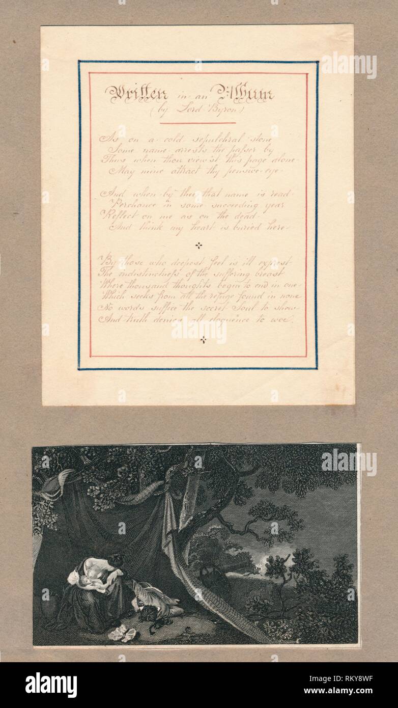 'Linee scritto in un album, a Malta", c1812. Creatore: sconosciuto. Foto Stock