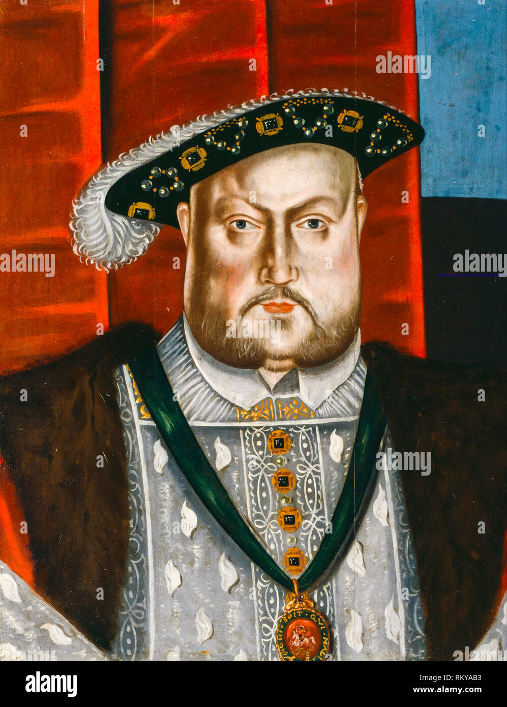 Ritratto di Enrico VIII d'Inghilterra dalla British School c. 1618, la pittura Foto Stock