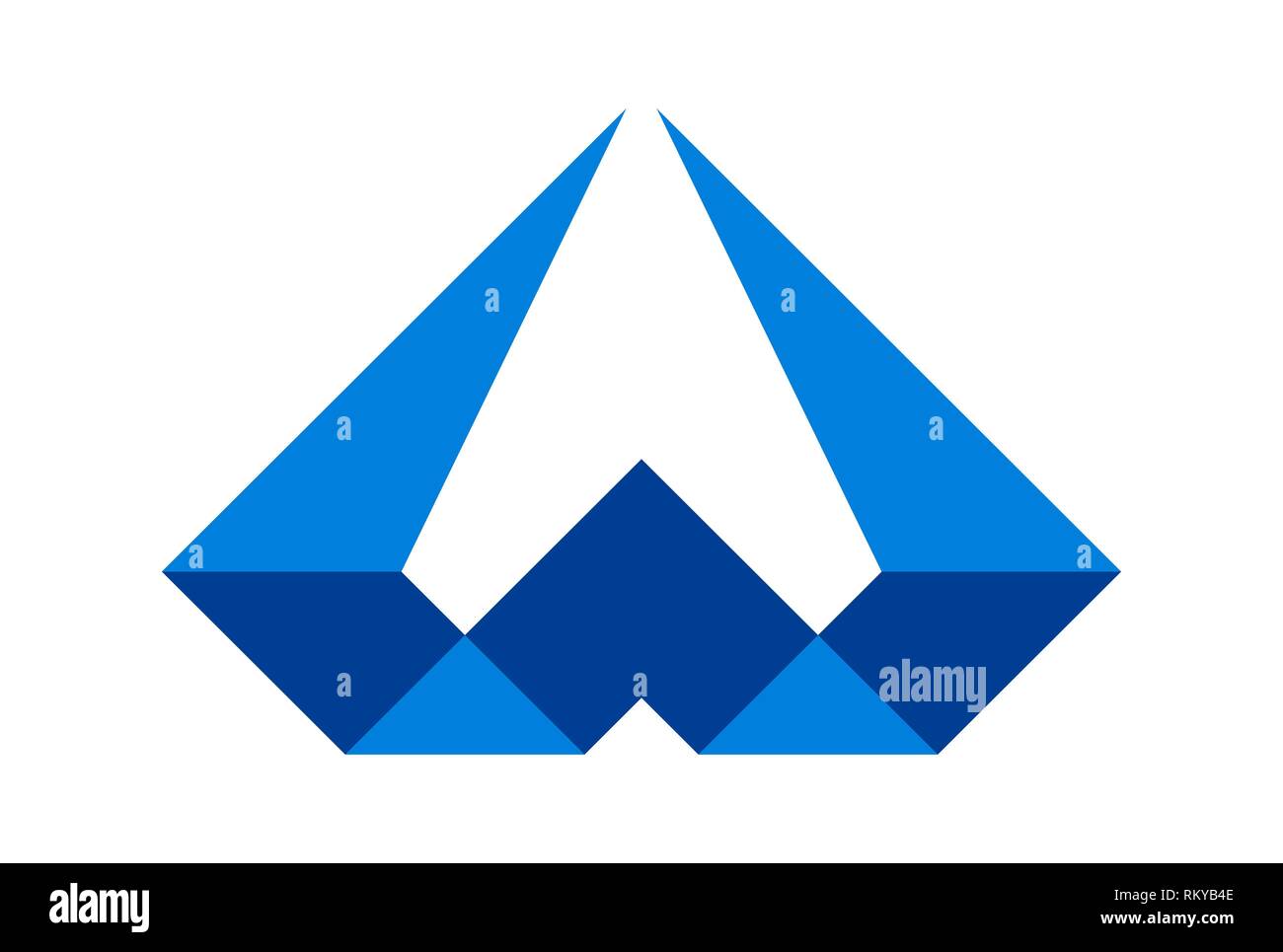 Lettera w diamond concetto astratto icona logo vector concept design Foto Stock