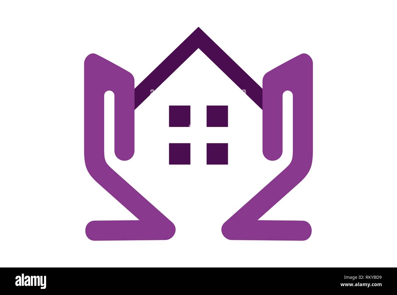 Residence home estate vettore icona vettore logo concept design piatto Foto Stock