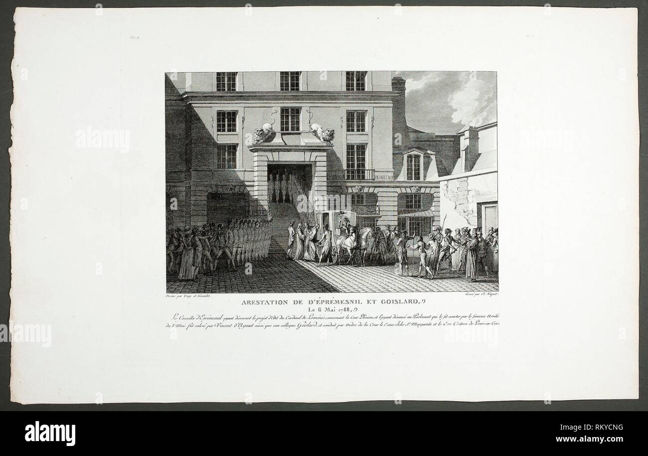 L arresto di Éprémesnil e Goislard - 1798-1804 - Claude Niquet (francese, c. 1770-1831) dopo Veny (probabilmente francese, XVIII secolo) Dopo Abramo Foto Stock