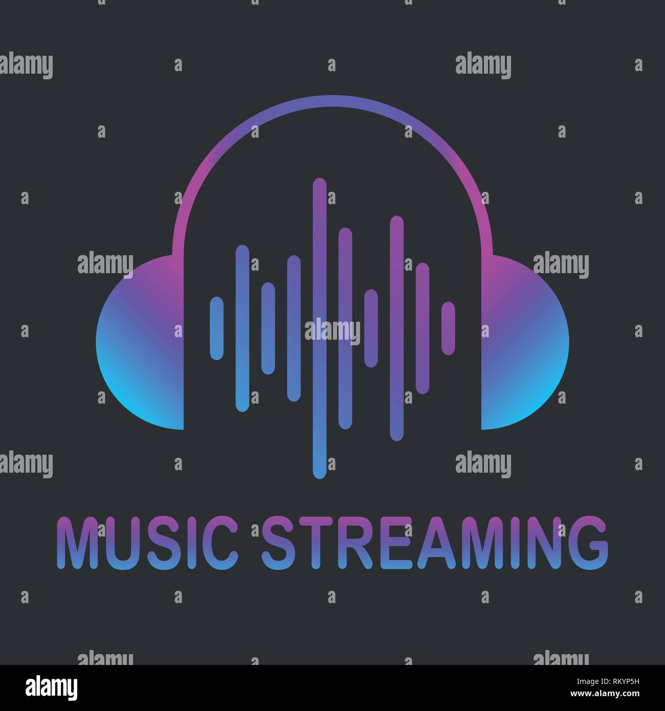 Lo streaming audio logo. Musica logo cloud. Vettore. EPS 10 Illustrazione Vettoriale