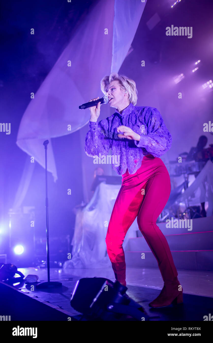 Norvegia, Bergen - Febbraio 6, 2019. Il cantante svedese e Robyn esegue un concerto dal vivo a USF Verftet a Bergen. (Photo credit: Gonzales foto - Jarle H. Moe). Foto Stock