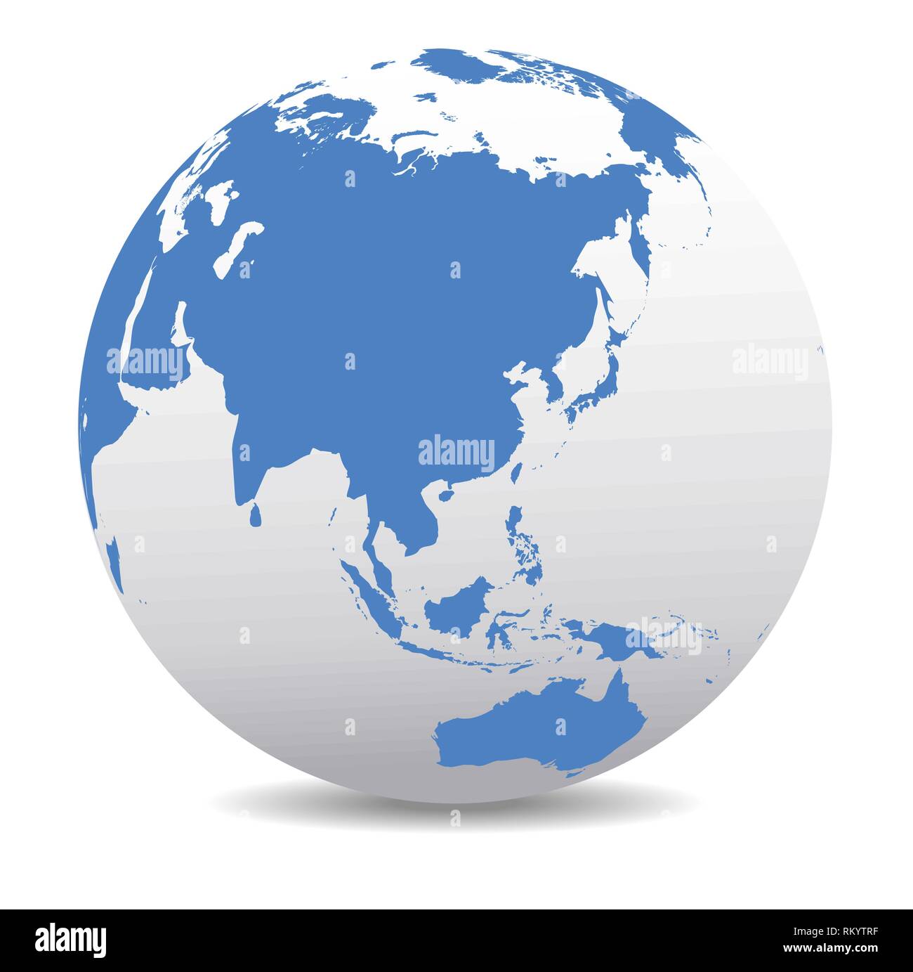 Cina, Giappone, Malaysia, Thailandia, Indonesia, Mondo Globale Illustrazione Vettoriale