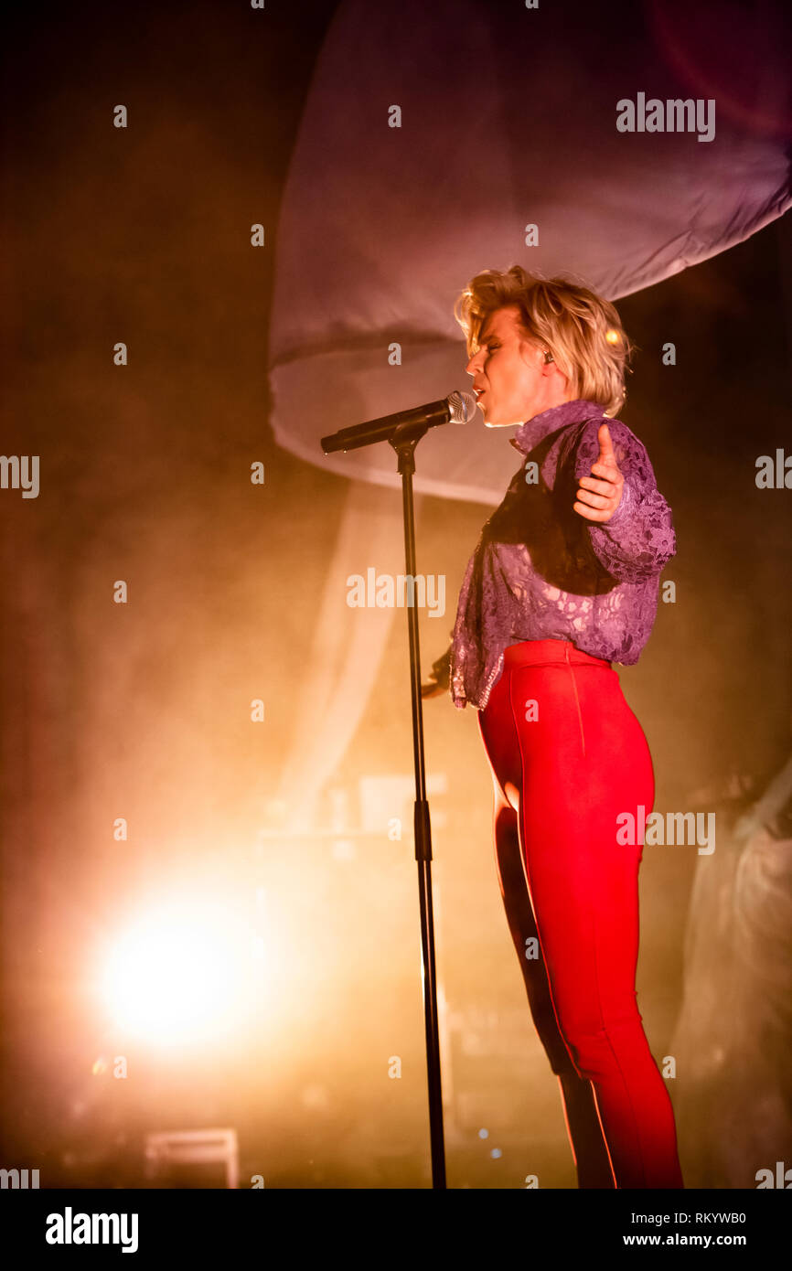 Norvegia, Bergen - Febbraio 6, 2019. Il cantante svedese e Robyn esegue un concerto dal vivo a USF Verftet a Bergen. (Photo credit: Gonzales foto - Jarle H. Moe). Foto Stock