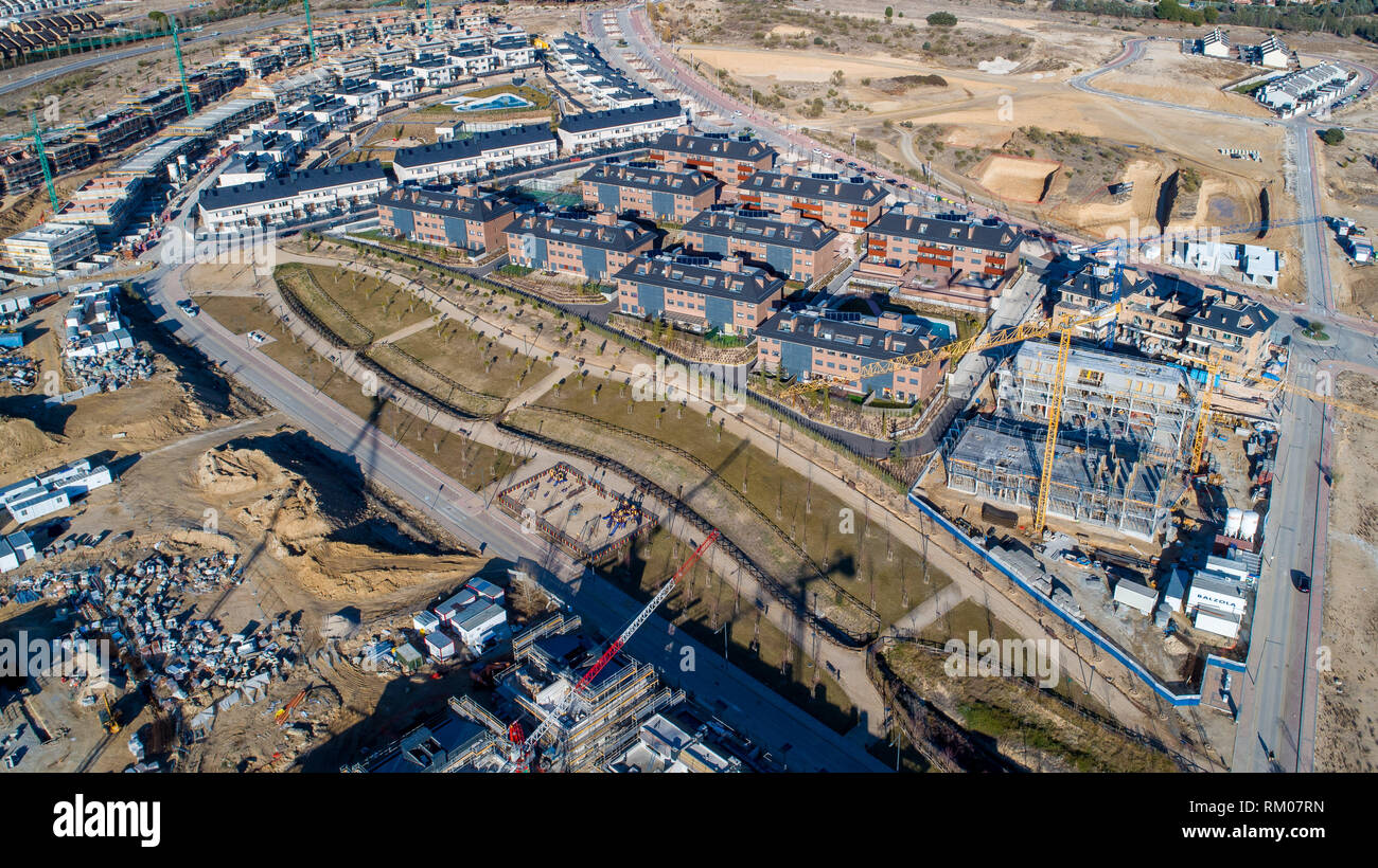 Fotografia aerea della costruzione in Spagna. Foto Stock