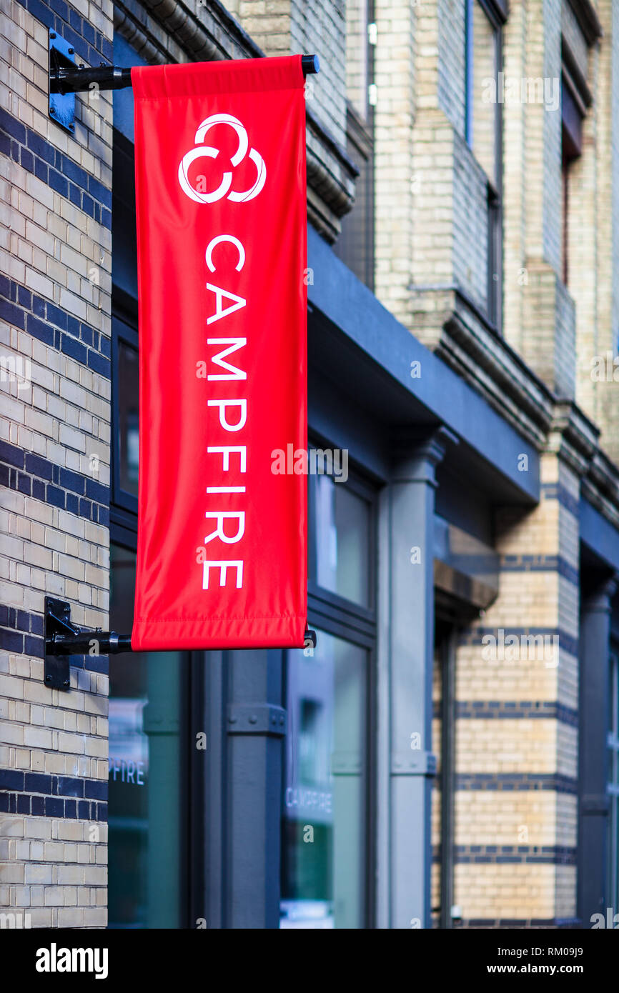Campfire Londra - Campfire Shoreditch - collaborative e spazio di lavoro a Londra nel quartiere di Shoreditch, per tech e gli imprenditori creativi Foto Stock