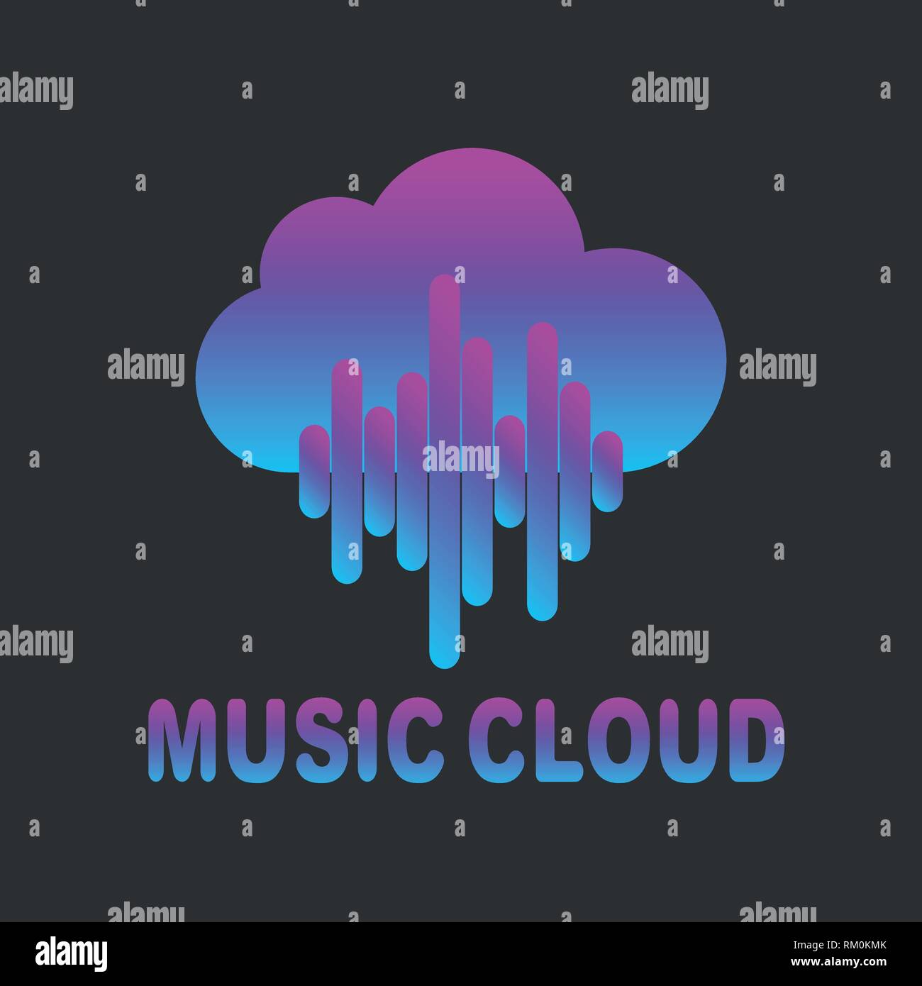 Profilo musica cloud icona vettore. La musica di cloud illustrazione per il web, applicazioni mobili di design. Lo streaming audio simbolo del vettore. EPS 10 Illustrazione Vettoriale