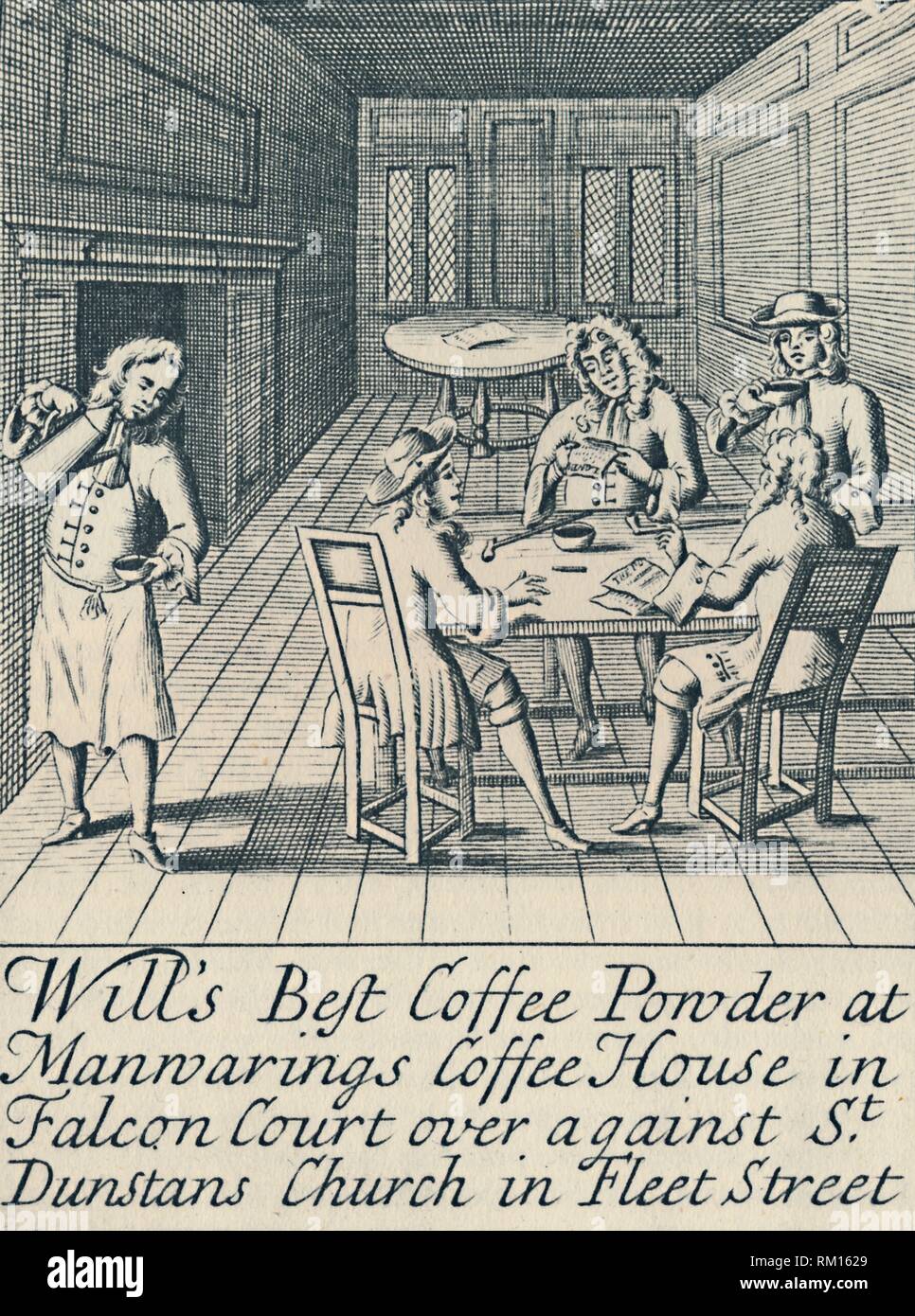 "Un annuncio per volontà della casa di caffè c.1700', (1944). Creatore: sconosciuto. Foto Stock