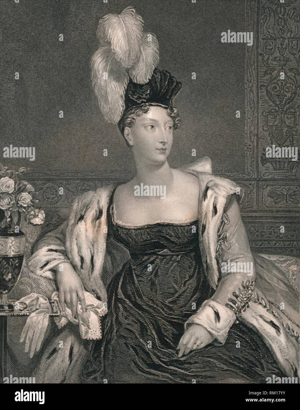 "Princess Charlotte, del Galles', c1817, (inizio a metà del XIX secolo). Creatore: Henry Thomas Ryall. Foto Stock