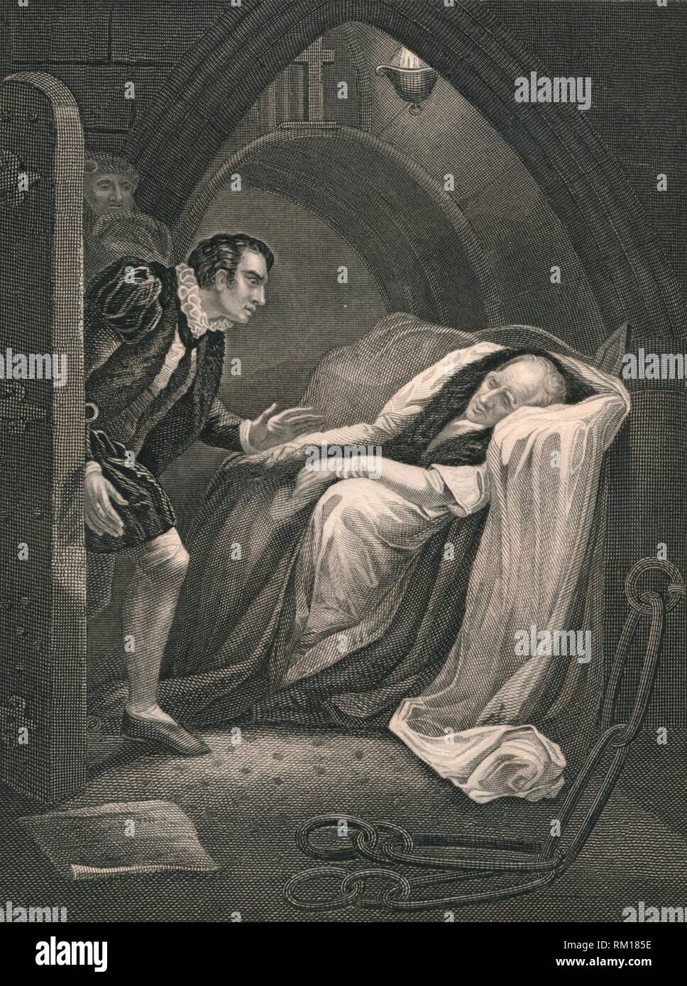 "La morte di Mortimer.', (a metà del XIX secolo). Creatore: J Rogers. Foto Stock