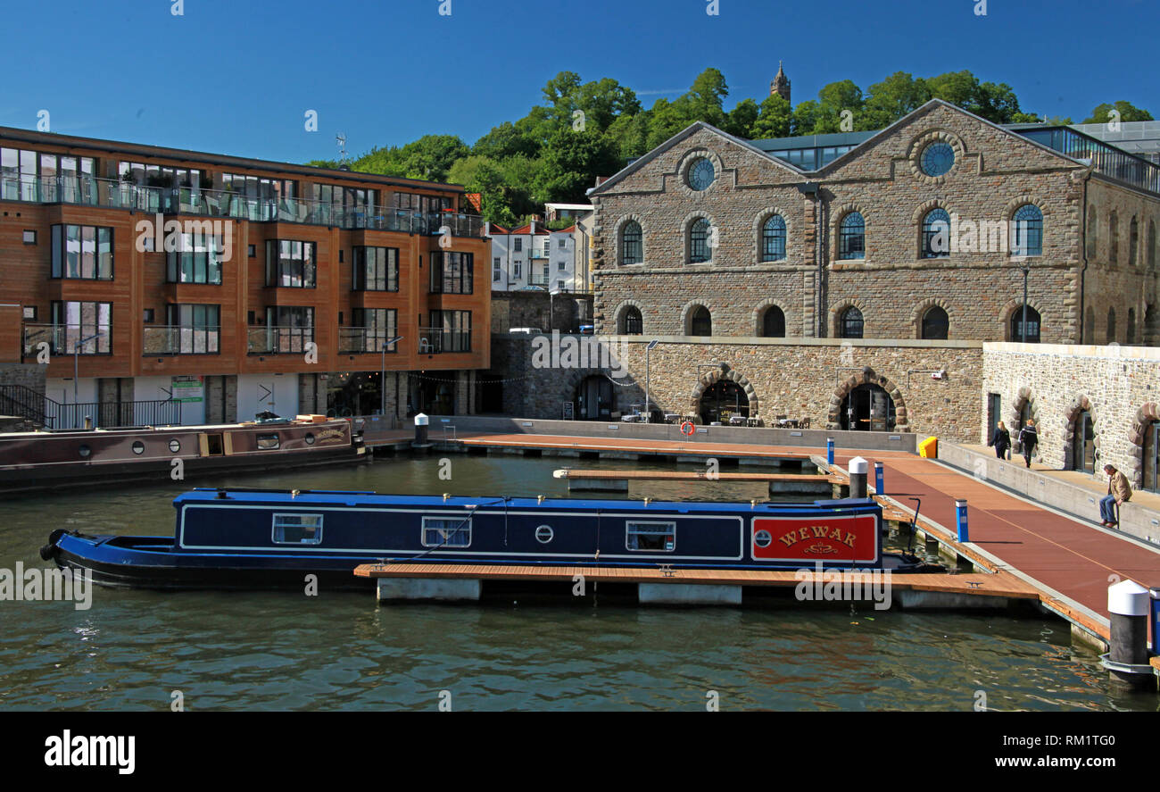 E Wewar Hodmaded chiatte a ormeggi, Bristol Docks, South West England, Regno Unito Foto Stock