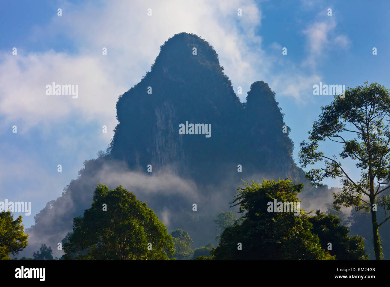 Formazioni carsiche luogo al di fuori della LAN CHEOW lago in Khao Sok NATIONAL PARK - Tailandia Foto Stock