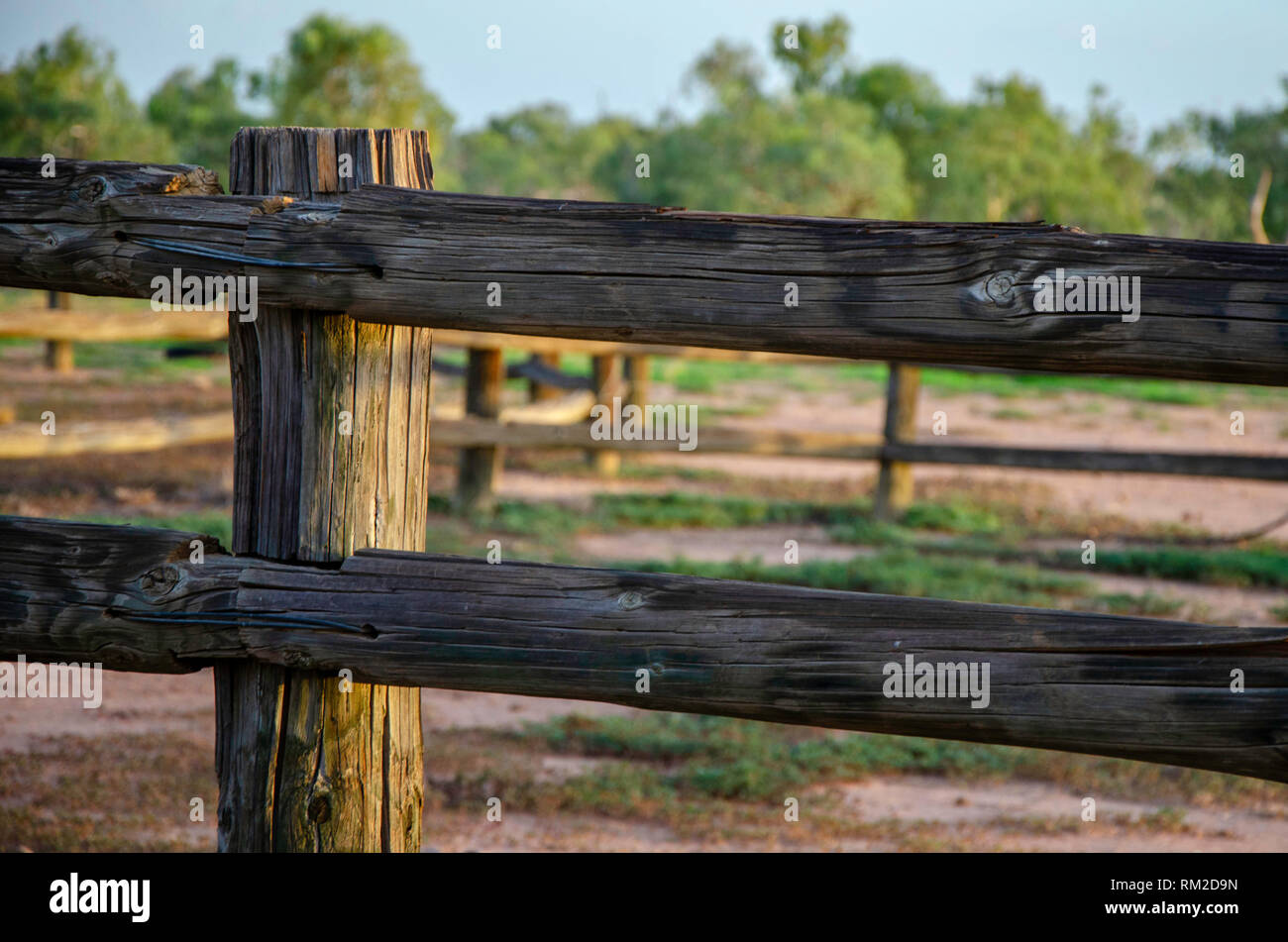 Rustico di recinti di legno Foto Stock