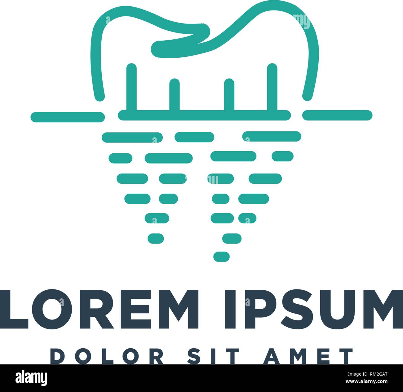 Dental D lettera iniziale di un sano modello di logo illustrazione vettoriale icona elemento isolato - vettore Illustrazione Vettoriale