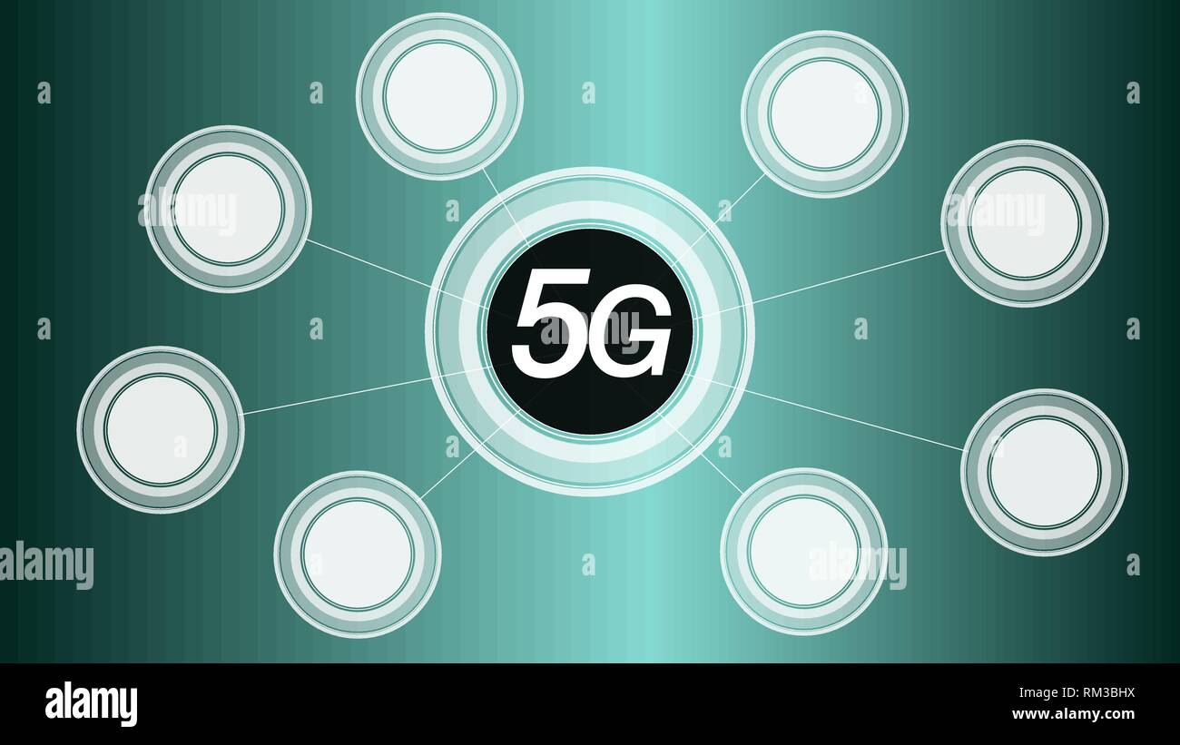 Alta velocità 5G internet trasferimento digitale ad alta velocità e di concetto di vettore Illustrazione Vettoriale