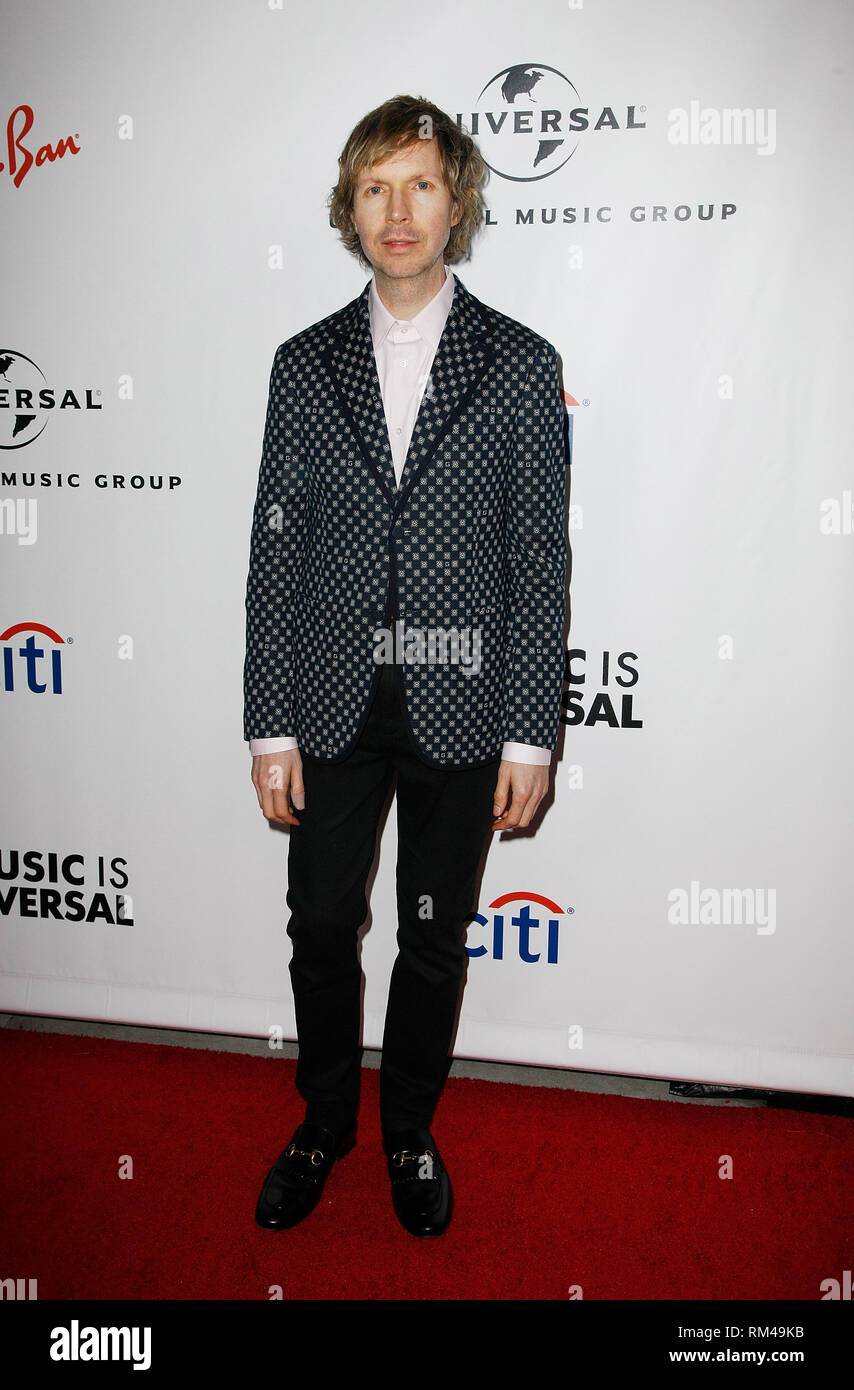 LOS ANGELES, CA - 10 febbraio: Beck assiste Universal Music Group 2019 dopo essere partito alla riga DTLA il 9 febbraio 2019 a Los Angeles, California. Foto: CraSH/imageSPACE Foto Stock