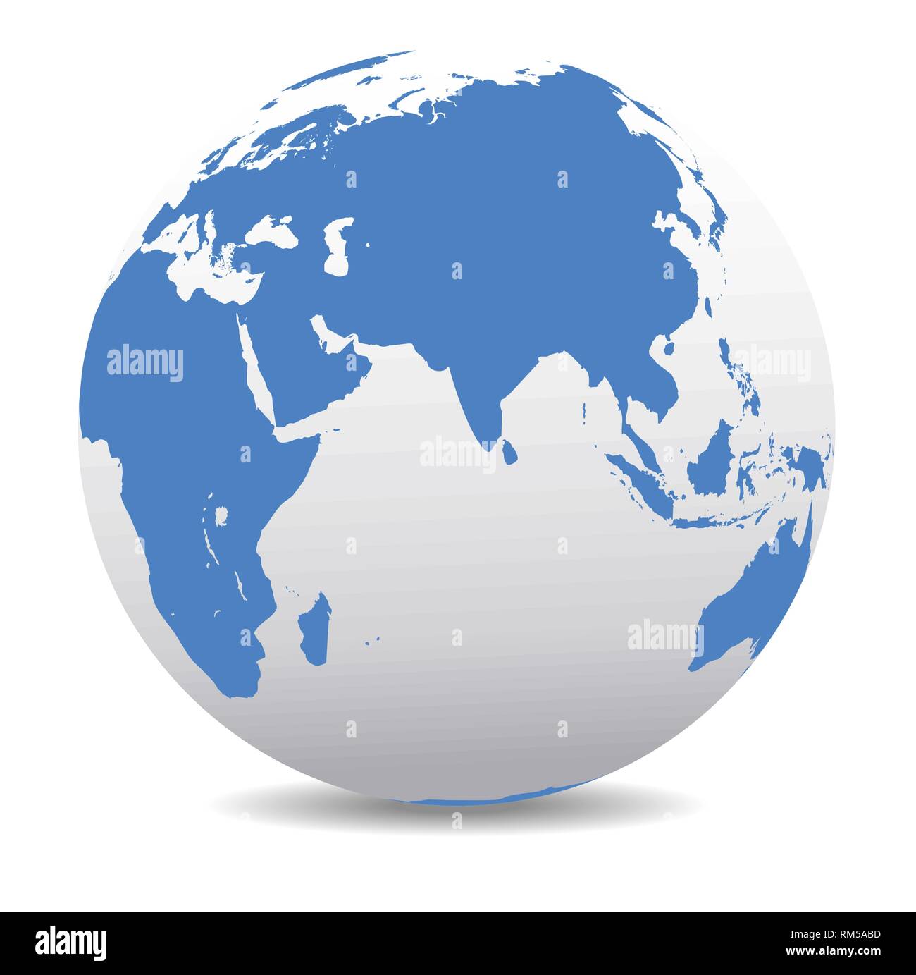 India, Africa, Cina, Oceano Indiano, mondo globale, vettore Icona Mappa del mondo, Globe Illustrazione Vettoriale