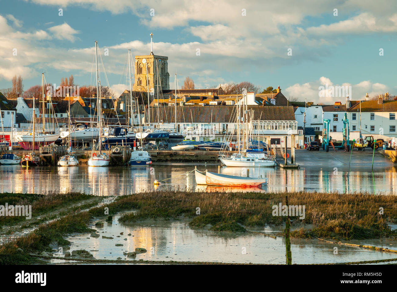 Pomeriggio invernale in Shoreham-da-Mare, West Sussex. Foto Stock