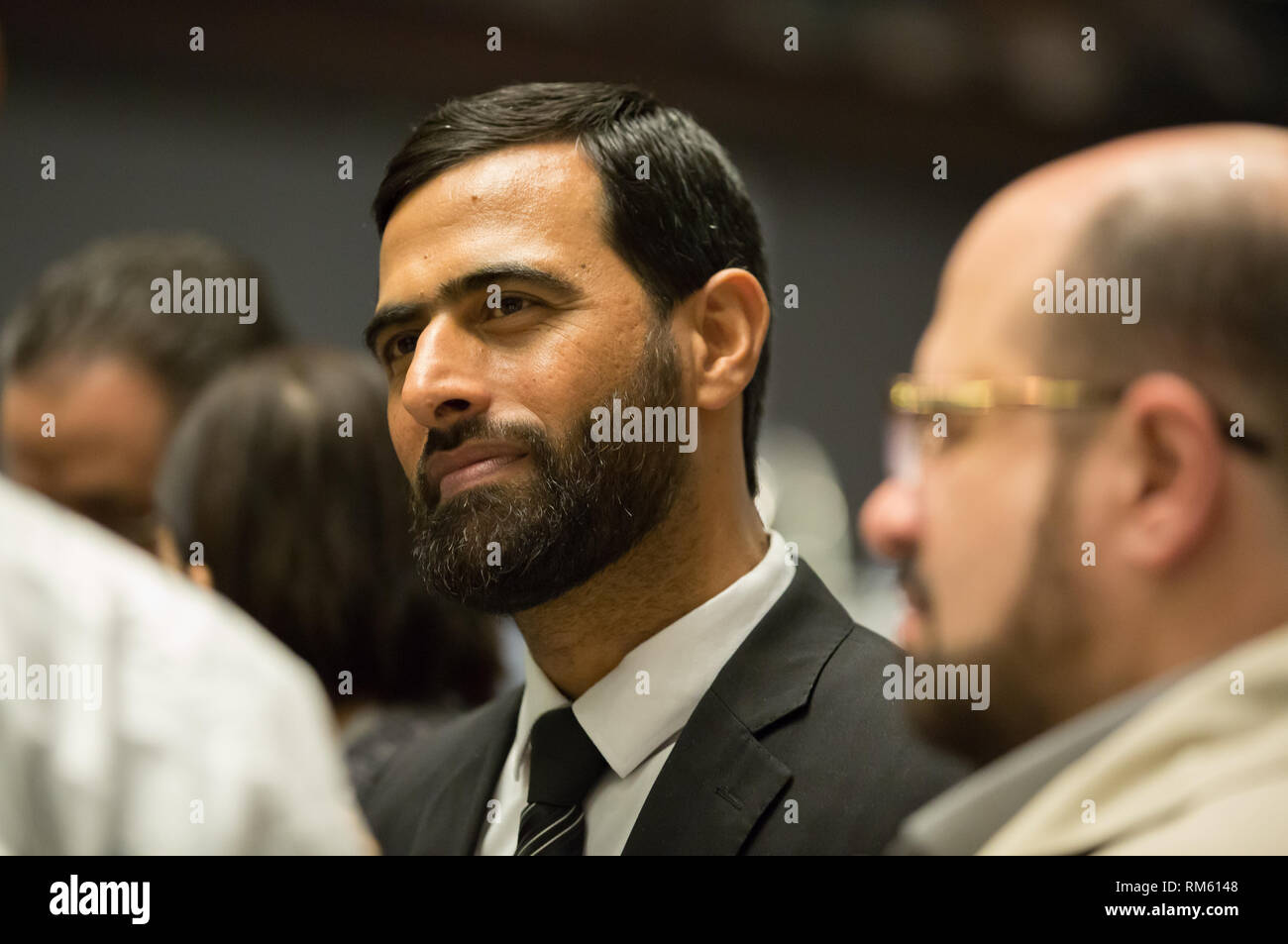Mushir al-Masri, membro del Consiglio legislativo palestinese e portavoce di Hamas Foto Stock