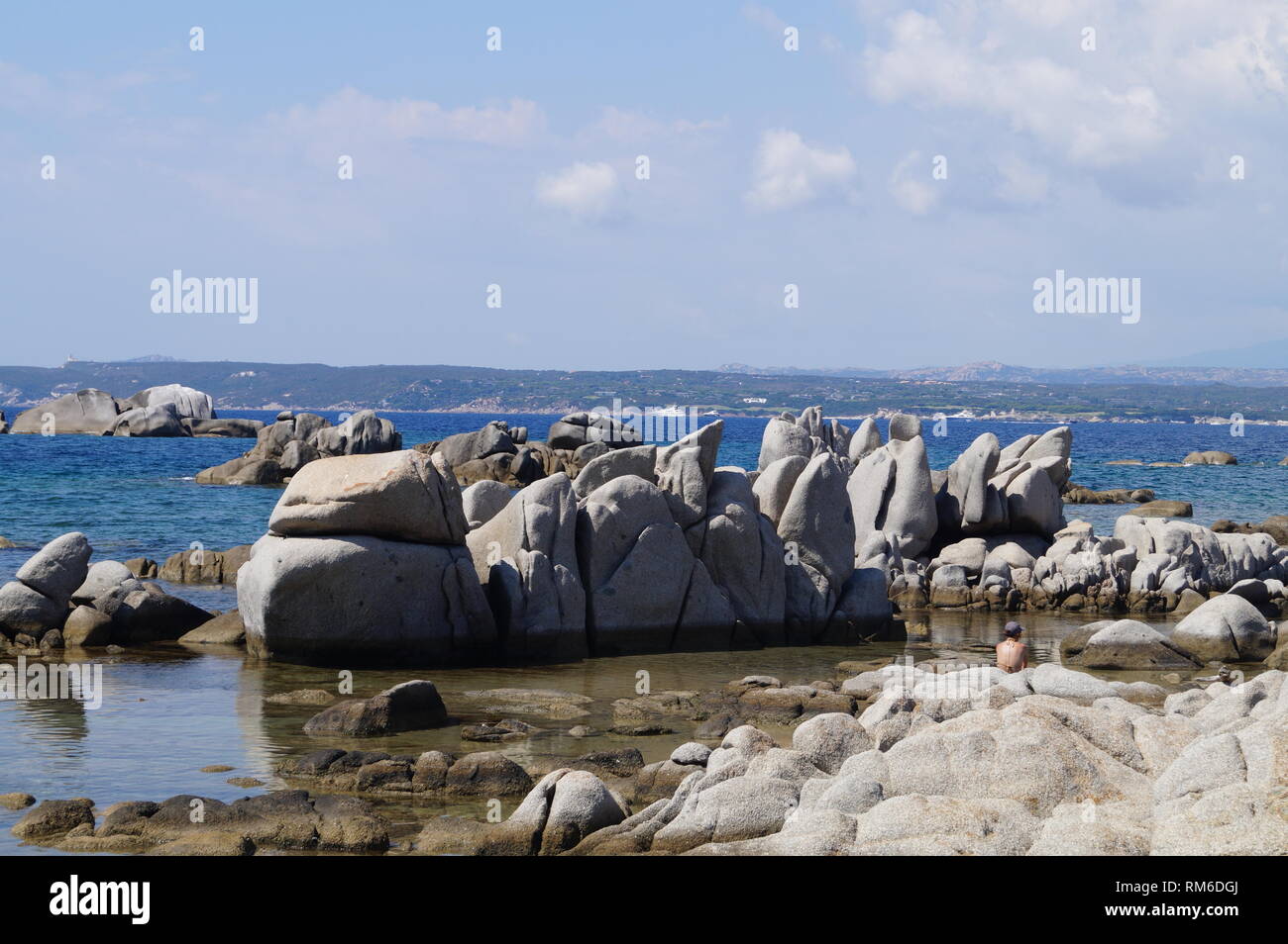 Mozzafiato Arcipelago di Lavezzi sul isola di Corsica Foto Stock