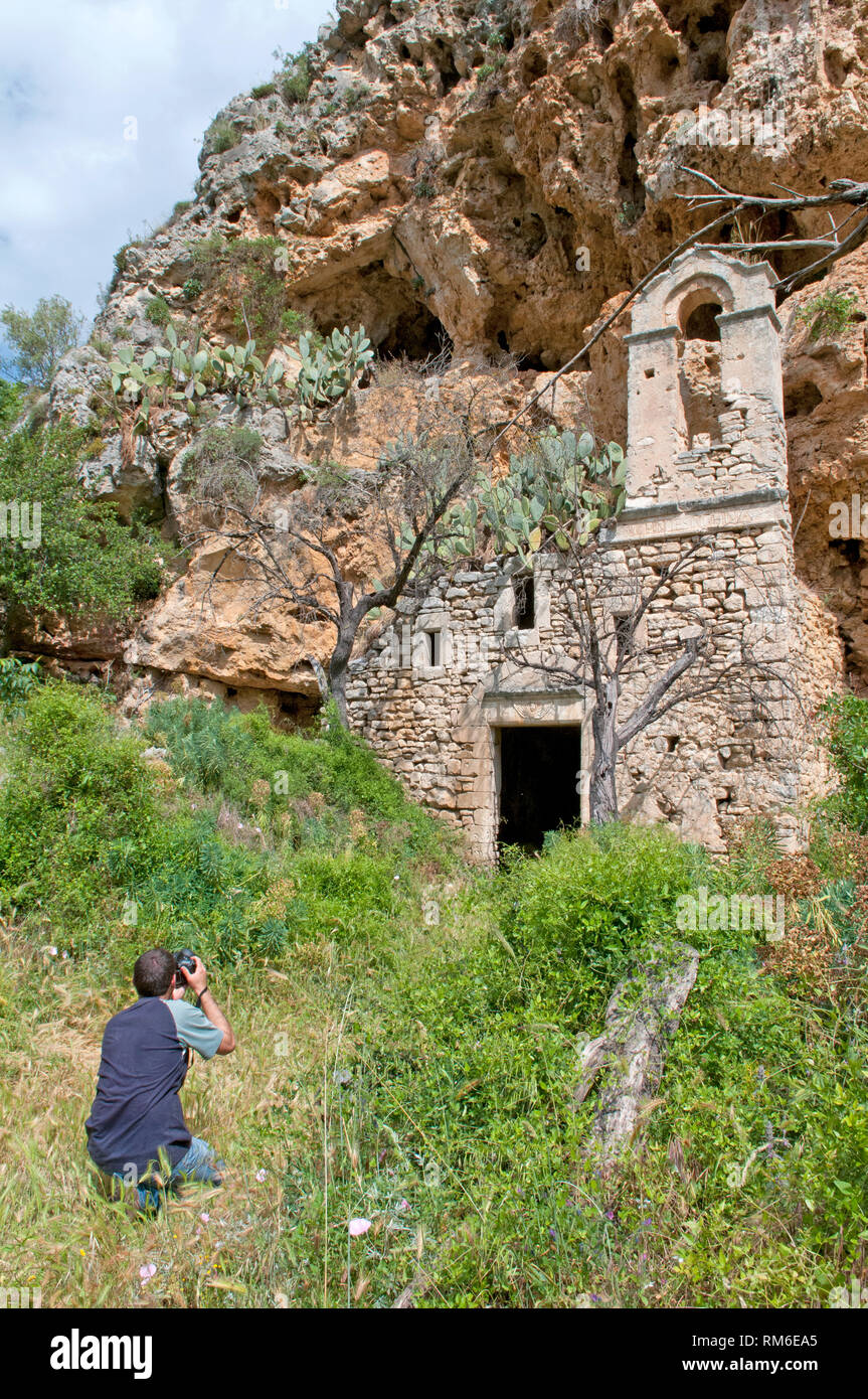 I primi cristiani chiesa rupestre Madonna di Monteverde, chiesa rupestre a Matera, Basilicata, Italia meridionale, Città Europea della Cultura 2019 Foto Stock