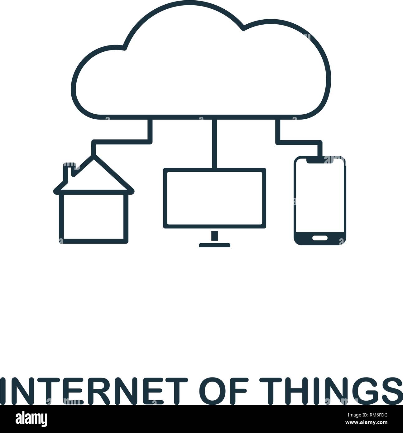 Internet delle cose e la relativa icona. Linea sottile industria stile 4.0 raccolta di icone. Interfaccia utente e UX. Pixel internet perfetta delle cose icona per web design, applicazioni Illustrazione Vettoriale