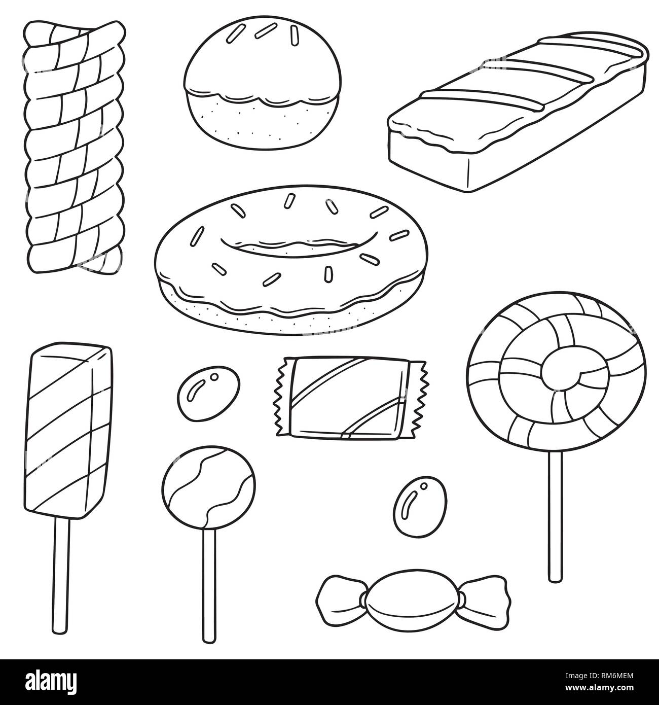 Set di vettore di dolciumi e caramelle Illustrazione Vettoriale