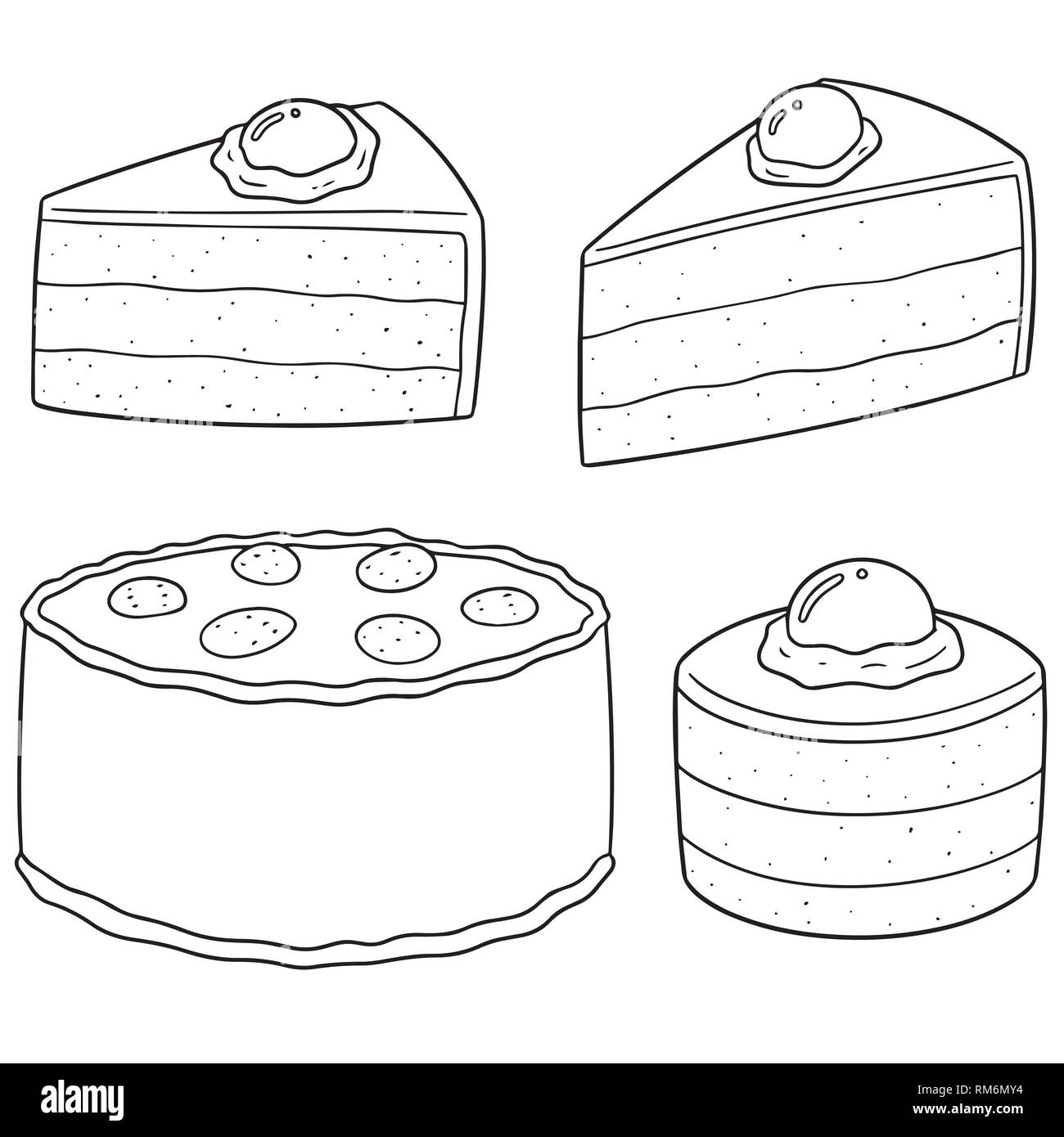 Set di vettore di torta Illustrazione Vettoriale
