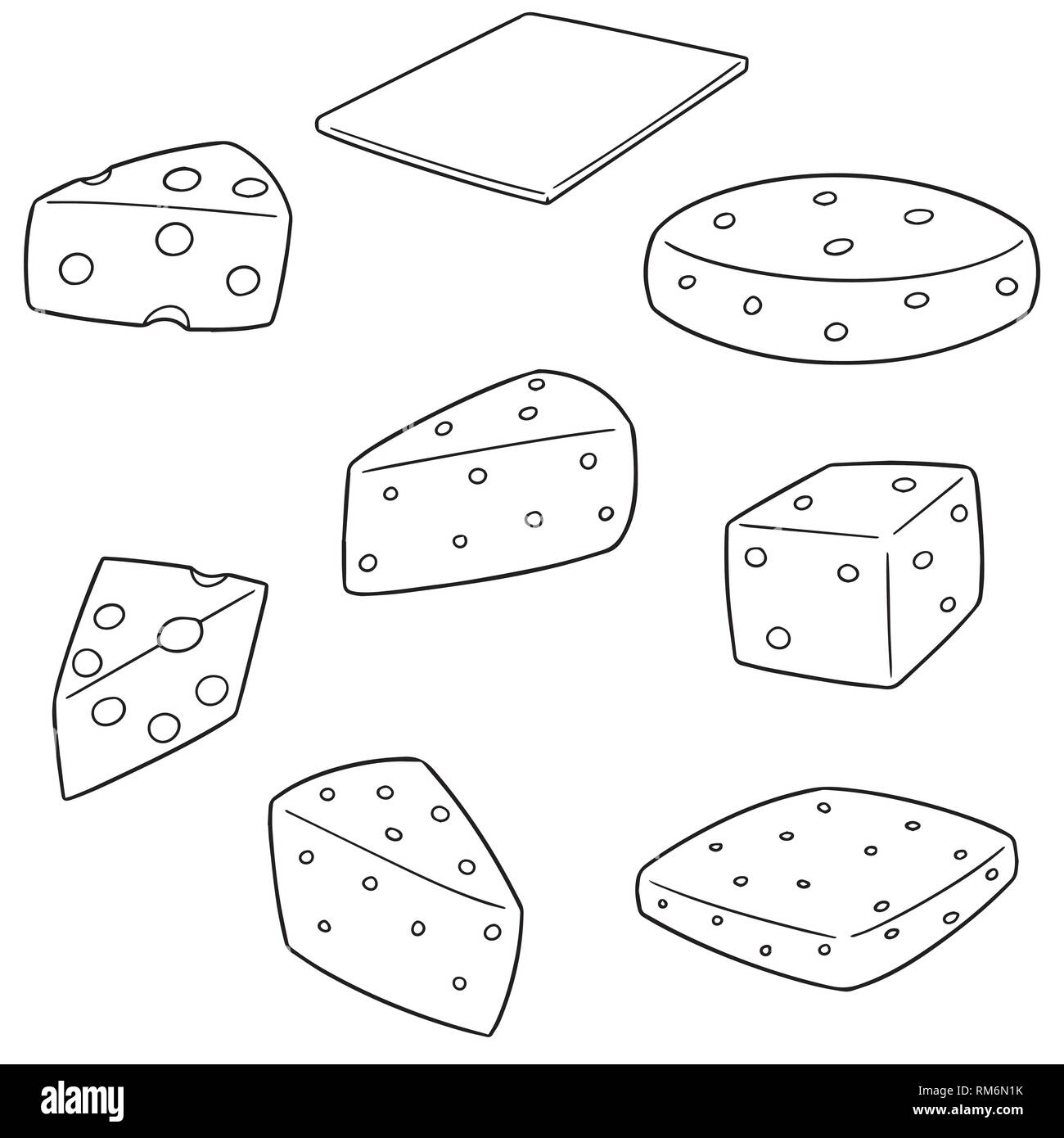 Set di vettore di formaggio Illustrazione Vettoriale