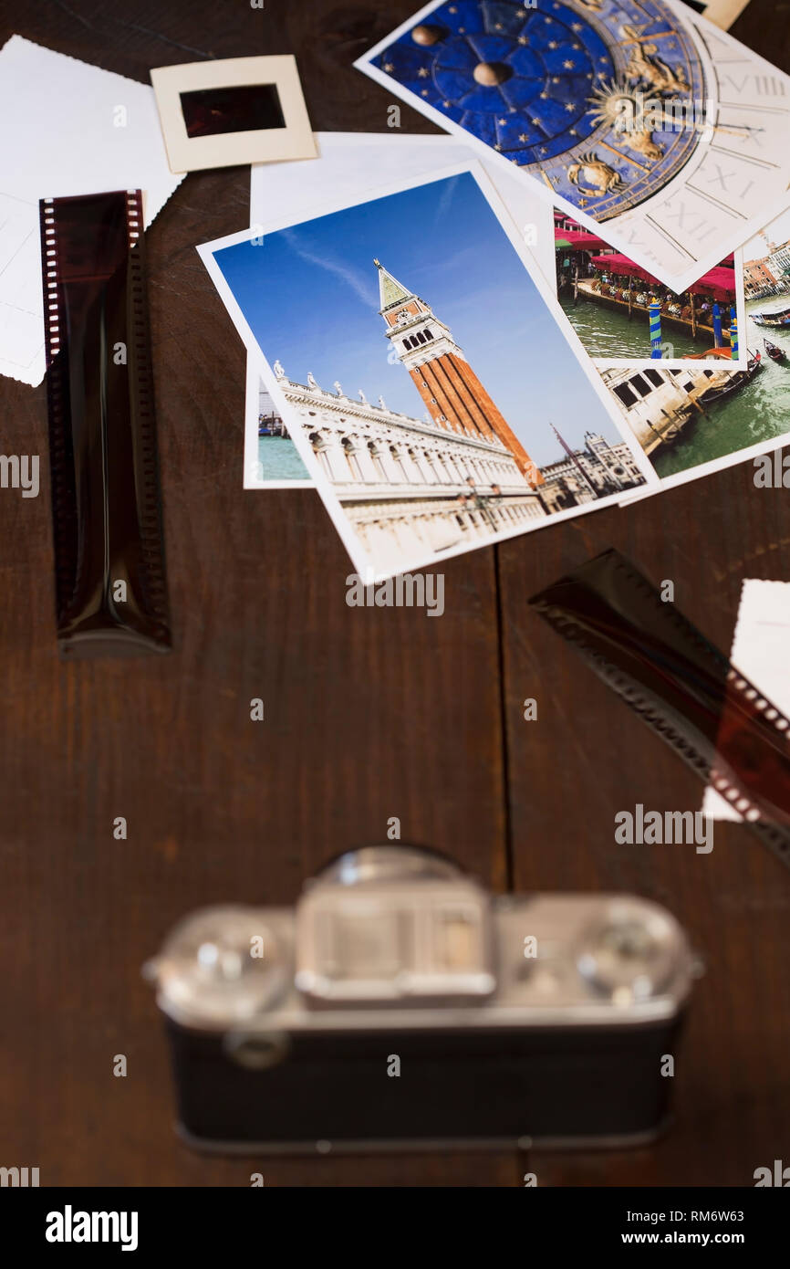 Foto di Venezia e di una vecchia macchina fotografica Foto Stock