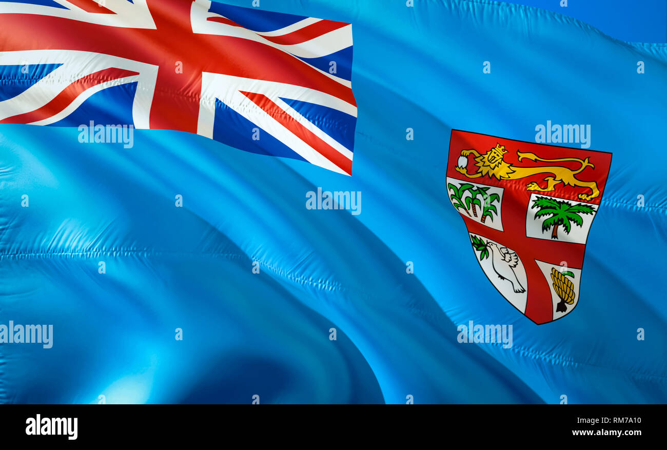 Bandiera delle Isole Figi. 3D sventola bandiera design. Il simbolo