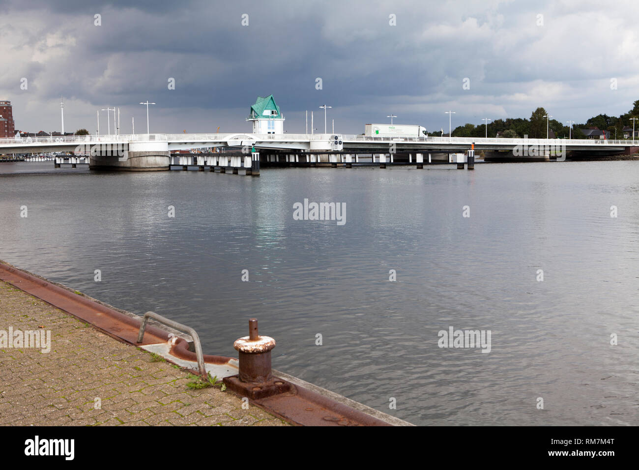 Il vecchio porto, Kappeln, Schleswig-Holstein, Germania, Europa Foto Stock