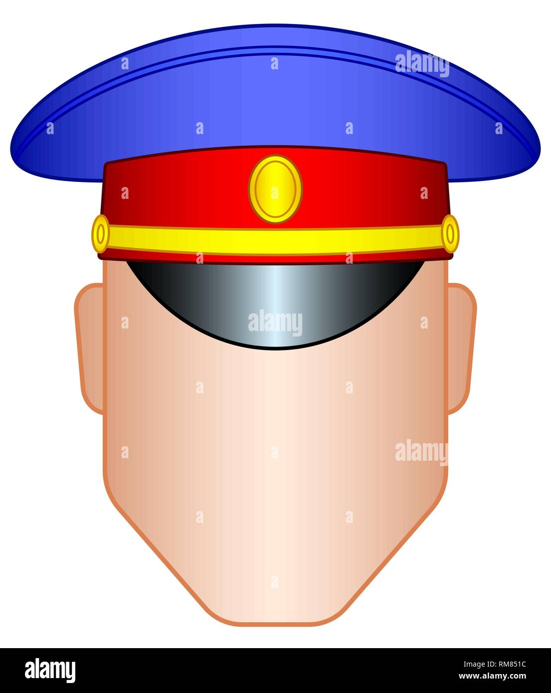 Illustrazione del contorno a colori in testa un cappello Illustrazione Vettoriale