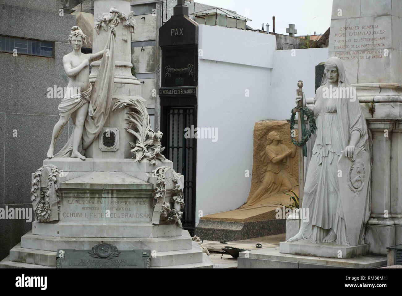 Il Cimitero della Recoleta è il più visitato sito in Buenos Aires, Argentina Foto Stock