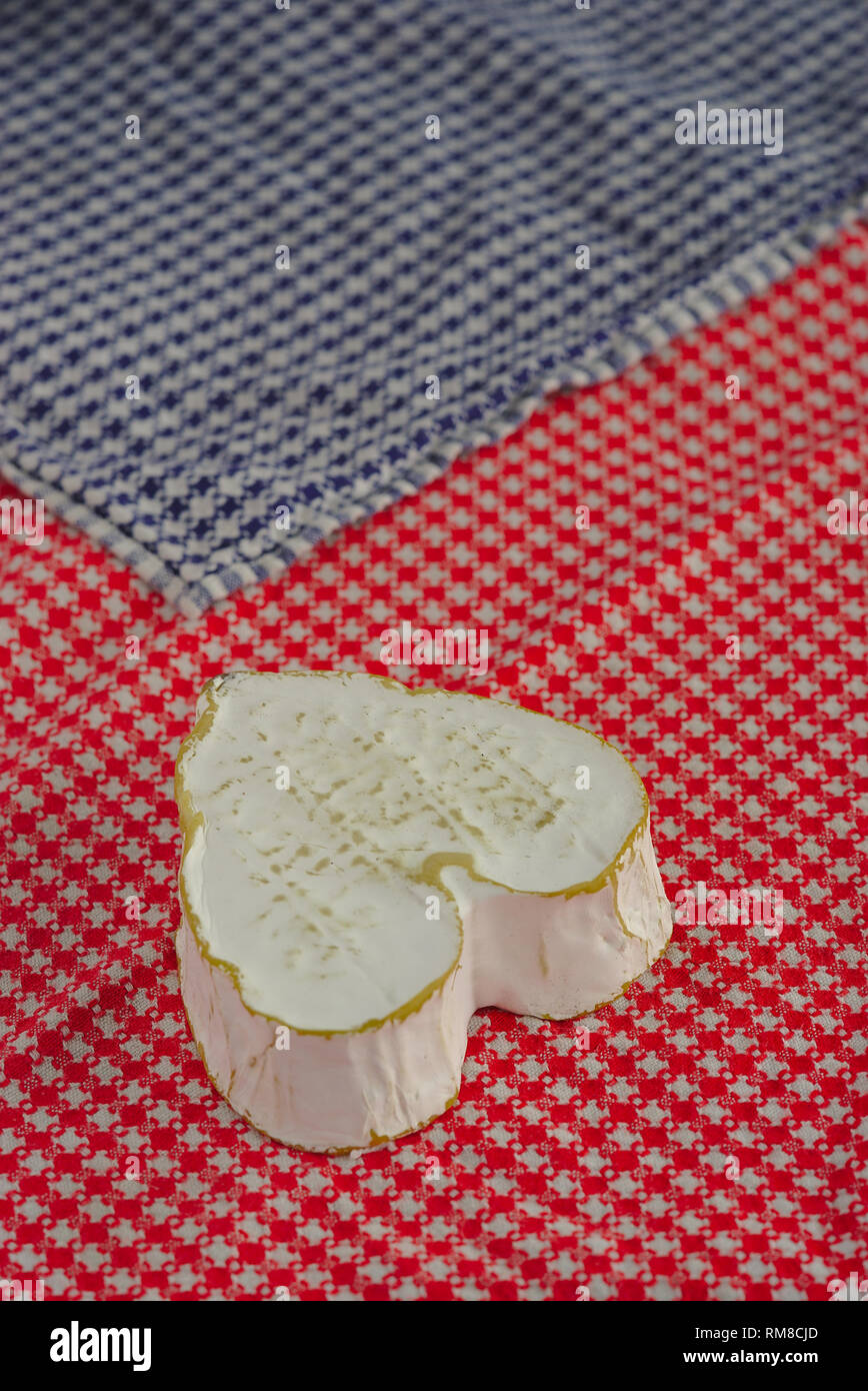 Neufchatel Normand formaggio a forma di cuore (A.O.P.). Da The Neufchatel-en-Bray regione Foto Stock